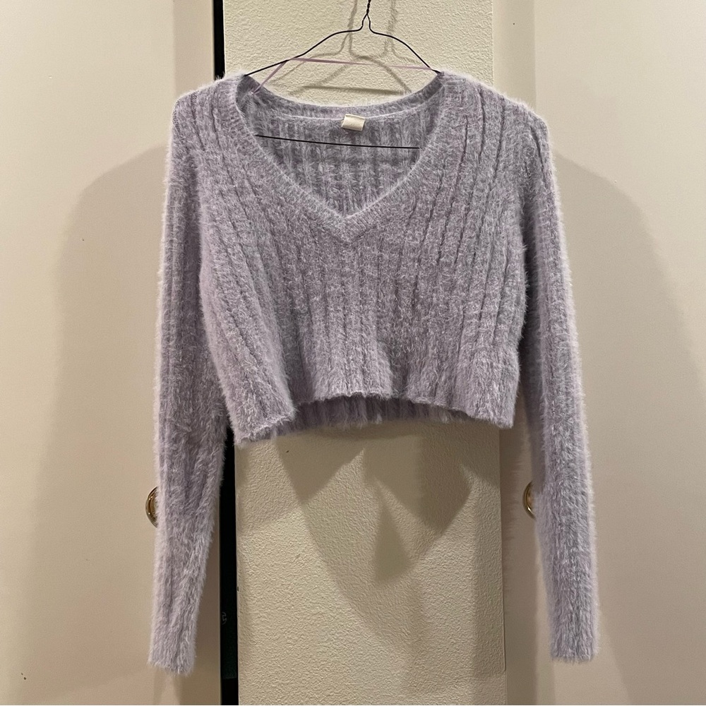 UO Fuzzy V-neck Sweater